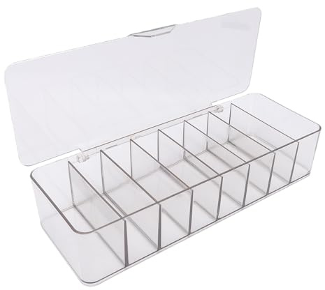 Srliya Contact Lens Organizer 8 Compartments Large Capacity Contact Lens Storage Case Dispenser 26cm (Transparent Grey)