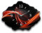 Kreative Feder Designer-Wanduhr aus Stein (Keramik) mit flüsterleisem Uhrwerk (Red Wave, leises Funkuhrwerk)