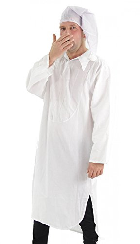 Foxxeo Kostüm Nachthemd mit Schlafmütze - Schlafkostüm Karneval Fasching Größe XXXXL