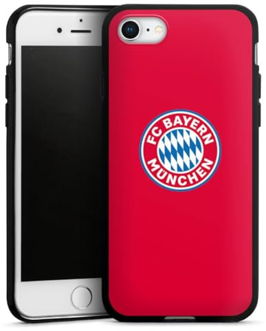Silikon Hülle kompatibel mit Apple iPhone 8 Case schwarz Handyhülle FC Bayern München FCB Logo