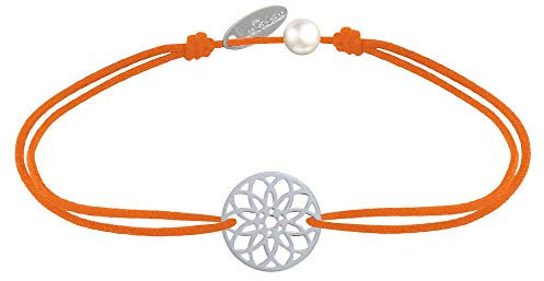 LES POULETTES BIJOUX - Armband Link 925 Silber Medaille Mandala Samen des Lebens - Orange