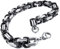 MunkiMix 8mm Königskette Herren Armband Edelstahl Byzantinisch Kette Armband Männer Armbänder Für Damen Jungs (Silber & Schwarz Farbe, 230mm Längen)