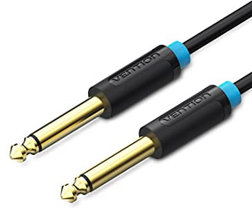 VENTION Cable Jack Guitarra de 6,35 mm a 6,35 mm, 1/4a 1/4 TRS Guitarra Mono Cable de Instrumento Cable, Guitarra Cable, para Guitarra Eléctrica/Amp/Bajo/Mesas de Mezcla (0.5m)