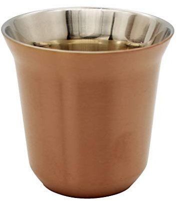 Abcsea 1 Pieza Tazas de Espresso, Taza de Café de Acero Inoxidable, Taza de Café Doble Pared, Oro Rosa 80ml