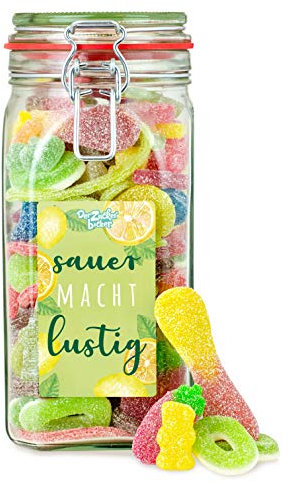 Sauer macht lustig - saure Süßigkeiten-Mischung im Glas, zum Verschenken oder Selbernaschen