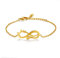 JewelryWe Schmuck Damen Armband mit Infinity Unendlichkeit Zeichen Kätzchen, Edelstahl Armkette Armreif Geschenk Verstellbar Gold