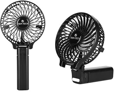 Trip-Tech Handheld Fan - Personal Mini Portable Fan 3 Speed Settings Folds to Desk Fan Battery Operated with Type C Charging Port for Home Travel Office Outdoors