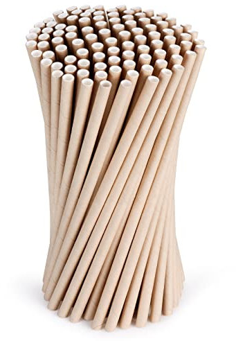Vicloon Strohhalme Papier, Trinkhalme Papier Biologisch Abbaubare, Braun Papier Trinkhalme Geeignet für Partys, Hochzeiten und Anlässe, Party Strohhalme, 100 PCS