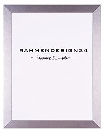 Rahmendesign24 Bilderrahmen Milano 50x75 Silber (hochglanz) Fotorahmen, Wechselrahmen, Posterrahmen, Puzzlerahmen