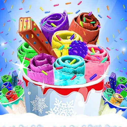 Ice Cream Roll Maker - Ice Popsicle & ice cream cone cooking games