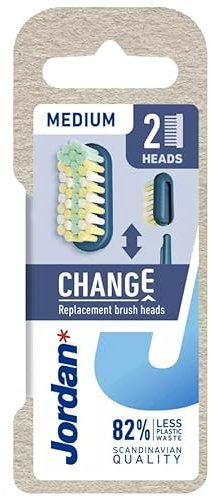 ORKLA JORDAN Szcz.CHANGE Medium Handzahnbürste 2er Pack Bunt Unisex-Erwachsene