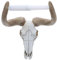 Top Brass Toilettenpapierhalter mit Bull-/Kuh-Schädel-Wandhalterung, rustikales Western-Badezimmer-Dekor, TBH-A85A