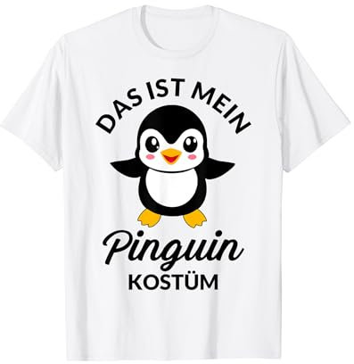 Pinguin Kostüm Kinder Erwachsene Damen Herren Fasching T-Shirt