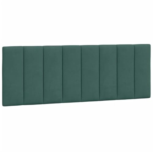 vidaXL Coussin de Tête de Lit, Oreiller de Tête de Lit avec Bandes Auto-agrippantes, Coussin Rembourré Chambre à Coucher, Vert Foncé 140 cm Velours