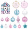 72-teilige Weihnachtskugel-Hänge-Sets, Bunte Donut-Weihnachtsornamente, Pastell-Dessert-Anhänger-Sets für Weihnachten, Ostern, Halloween, Urlaub, Party-Dekoration