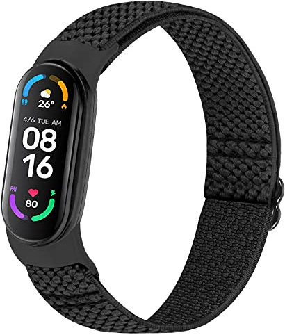 WNIPH Correa de Repuesto Compatible con Xiaomi Mi Band 7/Mi Band 6/Mi Band 5/Amazfit Band 5, Xiaomi Mi Band 7, Pulsera elástica Deportiva de Nailon Ajustable