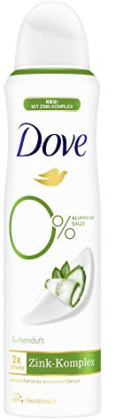 Dove Deodorant-Spray Gurkenduft Deo mit pflegendem Zink-Komplex und 0% Aluminiumsalzen 150 ml 1 Stück (Packung mit 6)