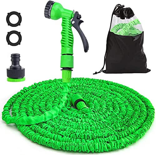 Expandable Garden Hose Water Pipe - Flexible Water Hose with 7 Function Spray Nozzle, Outdoor Magic Water Pipe for Gardening Lawn Car Pet Washing, Expandable Hose Pipe Spray Gun