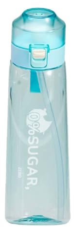 Air Water Bottle with Flavour Pods, 650ml Starter Up Set BPA Free Drinking Bottles with 7 Random Flavour Pods Scented 0 Sugar Calorie, Water Cup with Straw for Gym School Outdoor (5)