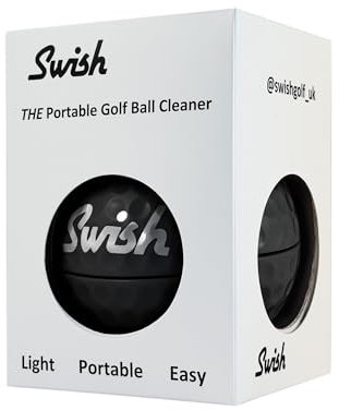 Swish Portable Golf Ball Cleaner - Golf Bag Accessory (Black)