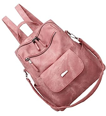 Mikikit Sac à Dos pour Femme Sac de Voyage avec Bandoulière Multifonctionnel Rose