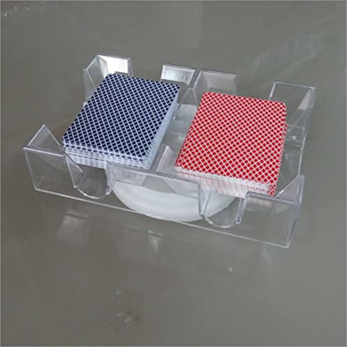 Fabater Plateau à Cartes Rotatif Transparent, 2 Jeux de Cartes à Jouer pour Canasta, Organisateur de Jeu de à Plateau Tournant Lisse pour Poker, Main et Pied, Convient aux Larges et étroites,