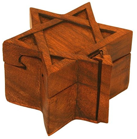 Sternla - Davidstern (Schmuckdose aus Holz) | Mjölnir Zauberdose | Schmuckkasten | Judenstern | Geschenkdose aus Holz | Israel, Juden, Judentum