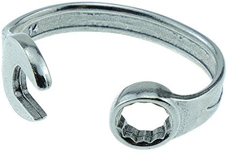 Pirantin 10th Anniversary Ideas For Him - Spanner Bangle Bracelet - Men's Gift Stamped With 10 YEARS
