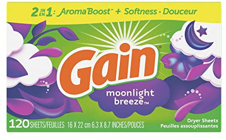 Gain Dryer Sheets, Moonlight Breeze Scent, 120 Count