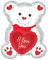 1 weißer Folienballon BEAR I LOVE YOU