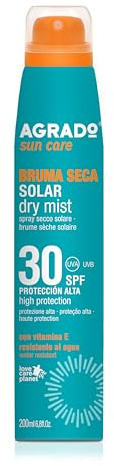 Trockener Sonnennebel 30 Feuchtigkeitsspendender Sonnenschutz mit Lichtschutzfaktor 30 SPF UVB-Infrarotschutz Spray Wasserbeständig Empfindliche Haut Schnelle Absorption 200 ml - Agrado
