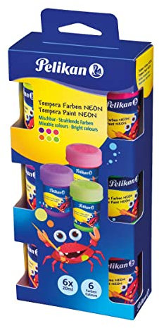 Pelikan Temperafarben-Set Neon, 6 Grundfarben à 20ml