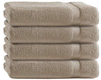 Class Home Collection Frottee Gästetücher 30x50 cm – 4er Set Gästetuch – Besonders weiche & saugfähige Gästetücher aus 100% Baumwolle mit Aufhänger – Beige