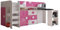 MEBLE KRYSPOL Toledo 1 Hochbett für Kinder, Jugendliche mit Stauraum - Etagenbett mit Schreibtisch, Kleiderschrank, Regal, Schubladen, Treppe - 203,3x106,6x125 cm - Weiß, Rosa, Weiß + Rosa