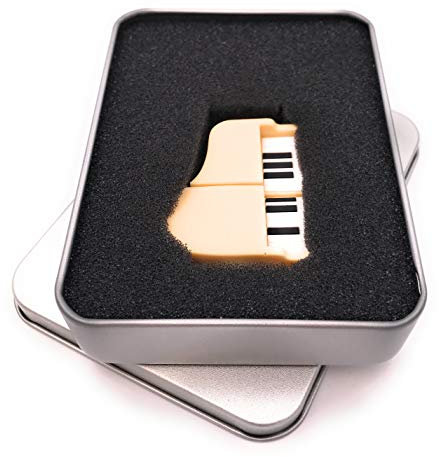 Onwomania Klavier Flügel Piano in Weiß USB Stick in Alu Geschenkbox 8 GB USB 2.0