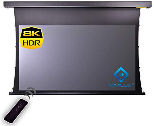 HiViLux® Tension ALR Motor Leinwand Dualspann Hochkontrast Tuch:HiViGrey Cinema 5D/HDR /8K/4K/3D !Not for UST! (135Zoll 16:9 Bild:300x168cm Schwarz)