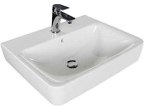 Pelipal Waschbecken aus Keramik Quickset 328 in Weiß, 55 cm breit | Keramik-Waschbecken