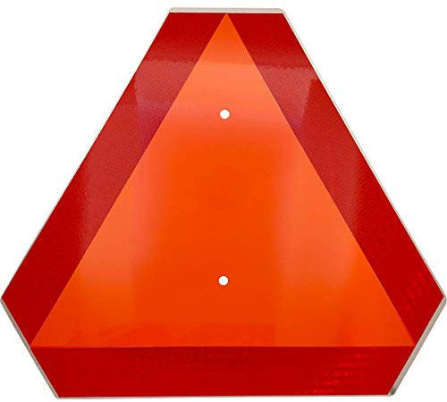 Panneau de signalisation « Slow Moving Vehicle », en aluminium, 35,6 x 40,6 cm, 40 mm d'épaisseur, réfléchissant pour chariot de golf