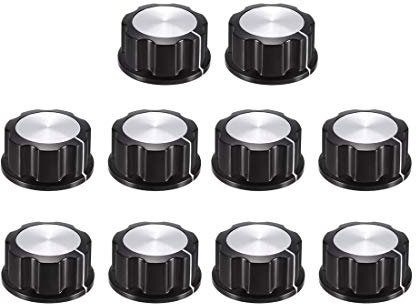 sourcing map 10St Lautsprecher Knopf Leistungsverstärker Knopf Drehknopf für 6mm Wellen Potentiometer 33mm