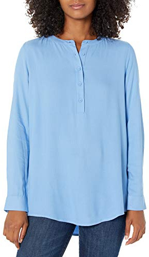 Amazon Essentials Blouse Tissée à Manches Longues Femme, Bleu Français, M