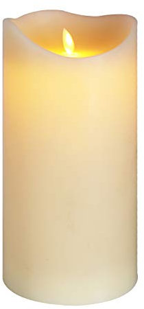 Eldnacele Large Flameless Candles Flickering with Timer(5x 10), Battery Operated Moving Wick Real Wax LED Pillar Candle for Wedding Party Church Home Indoor Decor