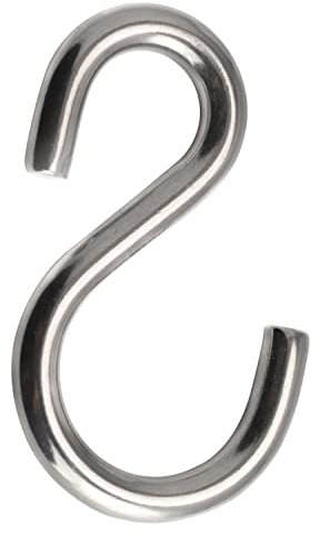 FASTON® S-Haken Asymmetrisch 4 mm Edelstahl A2 V2A (5 Stück) Kleiderhaken Küchenhaken Kleiderbügel S-förmiger Haken