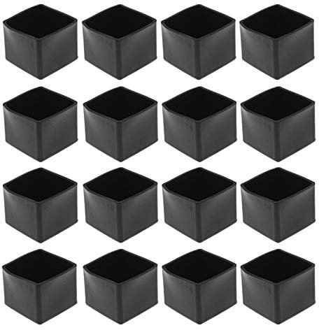 Gummi-Stuhlbeinkappen, quadratische Füße, Hartholz-Bodenschutz für Möbelfüße, rutschfeste Stuhlbeinpolster, Abdeckungen zum Schutz von Hartholzböden, Fliesen, Laminat, Teppichböden vor Kratzern, 16