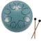 Schlitztrommeln, Stahlzungen-Trommel, 6 Zoll 8-Ton-D-Tonart, Handpan-Trommel mit Trommelstöcken, Tasche, Fingerabdeckung, Schlaginstrument für die musikalische Ausbildung Konzert Mind Healing (blue)