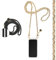 Jalouza Handykette, Kordel & Hülle Bundle kompatibel mit iPhone 12 & 12 Pro - Ankerkette in Gold und Kordel in Farbe Schwarz-Gold Plus Handyhülle zum umhängen