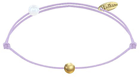 LES POULETTES BIJOUX - Bracelet Lien Petite Perle Plaqué Or - Classics - Violet clair