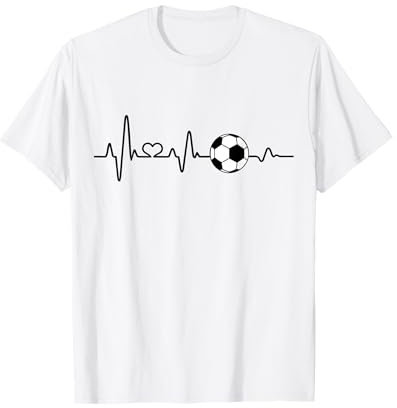 Fußball Fußballer EKG Herzschlag Männer Frauen Kinder Jungs T-Shirt