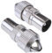Aerzetix - C54440 - Set di 2 connettori/adattatori/spine per antenna TV maschio 9.5mm per cavi coassiali - lunghezza 30mm - in metallo
