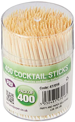 PPS 400 x Wooden Cocktail Sticks/TOOTHPICKS - 6.5cm - Home, Kitchen, Bars