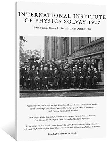 Solvay Konferenz-Poster, Solvay Conference 1927 Druck, Fifth Solvay International Conference, Physik Poster, Chemie Poster, Schwarz und Weiß, Zimmer Wohnzimmer Wanddekoration 30 x 45 cm